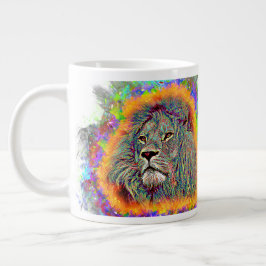 Taza De Café Gigante León colorido