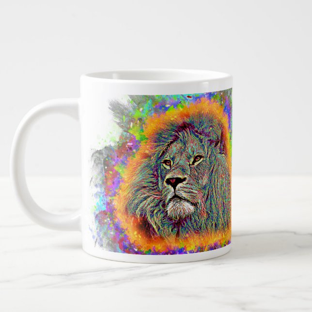 Taza De Café Gigante León colorido (Izquierda)