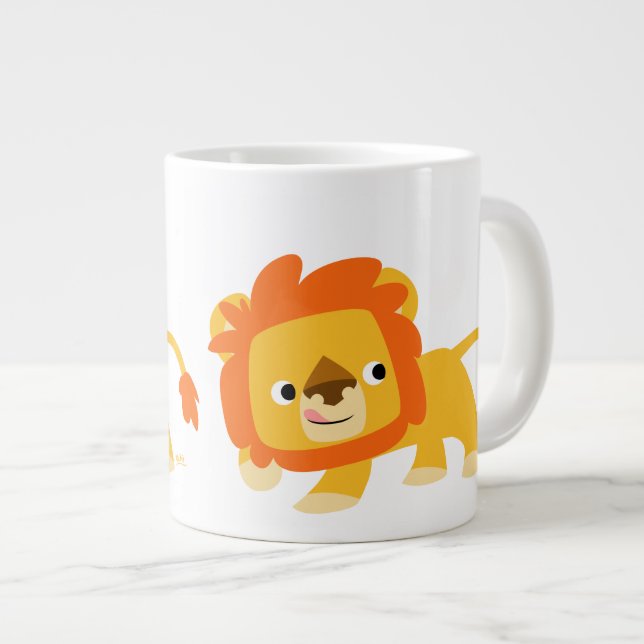 Taza De Café Gigante León Personalizado malicioso lindo (Derecha)