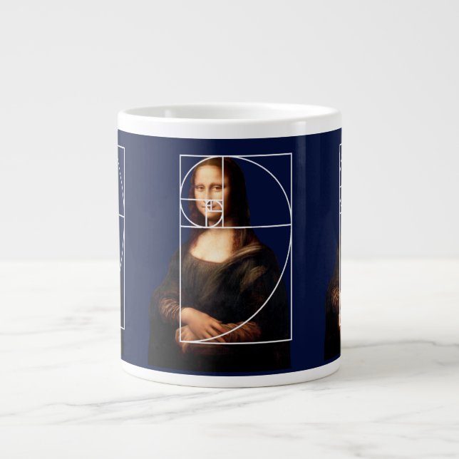 Taza De Café Gigante Leonardo da Vinci Mona Lisa Fibonacci Sequence (Frente)