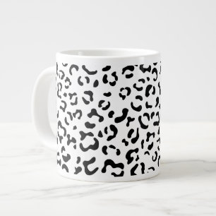 Taza De Café Gigante Leopard Print, Leopard Spots, Negro Y Blanco