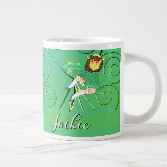 Taza De Café Gigante Leprechaun St. Patrick's Specialty Mug (Derecha)