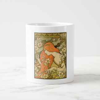 Taza De Café Gigante L'Ermitage French Nouveau Mujer en Campo de Flores