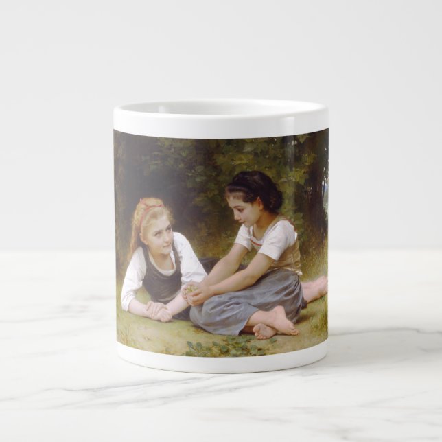 Taza De Café Gigante Les Noisettes: Jóvenes Chicas recogiendo hazellana (Frente)