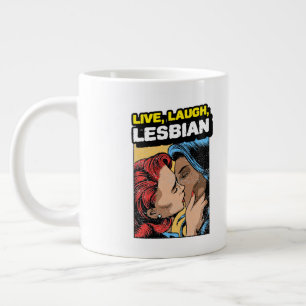 Taza De Café Gigante Lesbiana de la risa en vivo