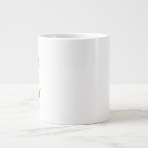Taza De Café Gigante Letra acuarela floral y oro monograma E