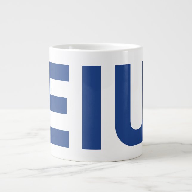 Taza De Café Gigante Letra de bloque EIU (Frente)