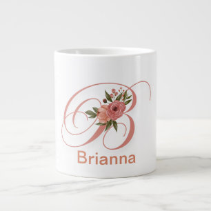 Taza De Café Gigante Letra floral monograma moderno inicial