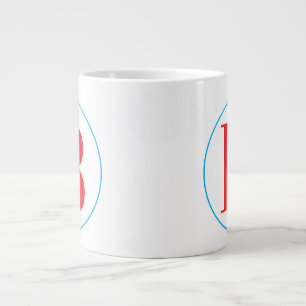 Taza De Café Gigante Letra inicial con estilo de círculo