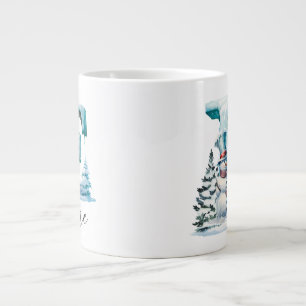 Taza De Café Gigante Letra inicial E invierno personalizada