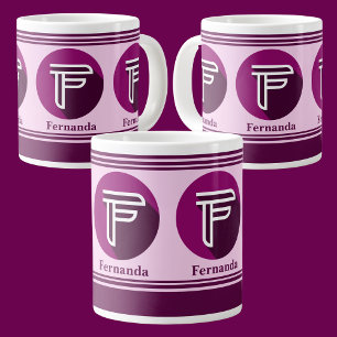 Taza De Café Gigante Letra monograma (F) de estilo Personalizado modern