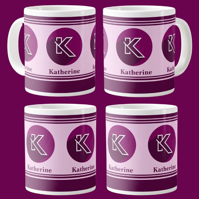Taza De Café Gigante Letra monograma (K) de nombre elegante Personaliza (Subido por el creador)