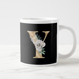 Taza De Café Gigante Letra Y de las iniciales de las vacaciones de invi