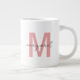 Taza De Café Gigante Letras Iniciales de Monograma Personalizadas Nombr