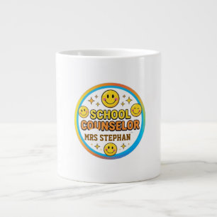 Taza De Café Gigante Letrero de Consejero Escolar de Cara Sonriente Edi