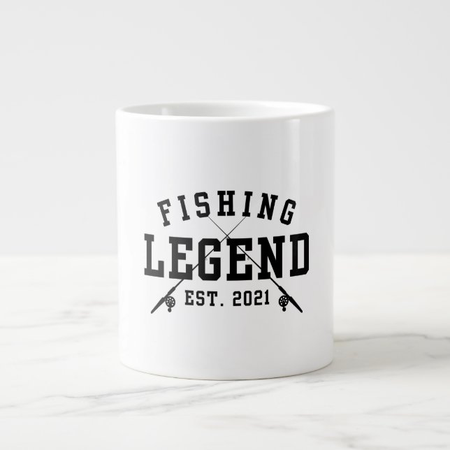 Taza De Café Gigante Leyenda de pesca establecida en 2021 (Frente)