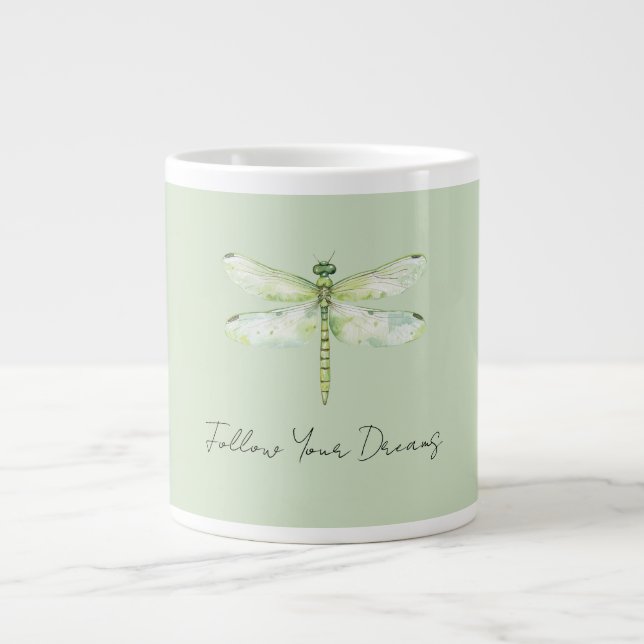 Taza De Café Gigante Libélula Verde Lima (Frente)