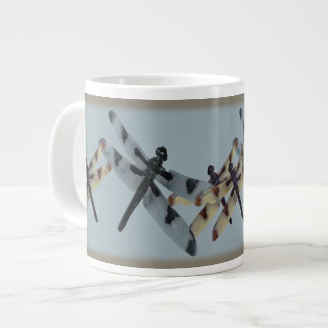 Taza De Café Gigante Libélulas con amarillo/el azul/el marrón (Izquierda)