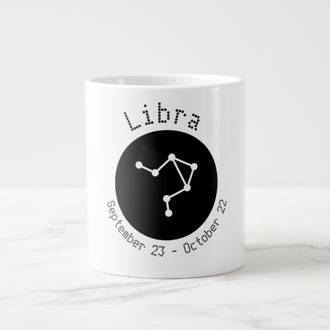 Taza De Café Gigante Libra Dot Line Jumbo Mug (Frente)