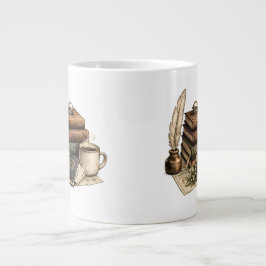 Taza De Café Gigante Libros Antiguos & Rincón Acogedor de Lectura | 