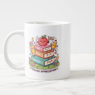 Taza De Café Gigante Libros Escolares Kawaii Divos Agradecimiento a los