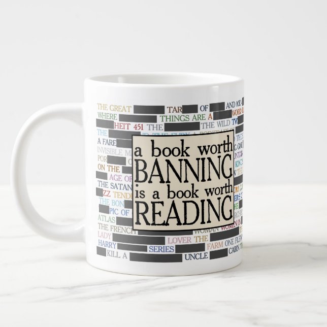 Taza De Café Gigante Libros prohibidos | Lectura | (Izquierda)
