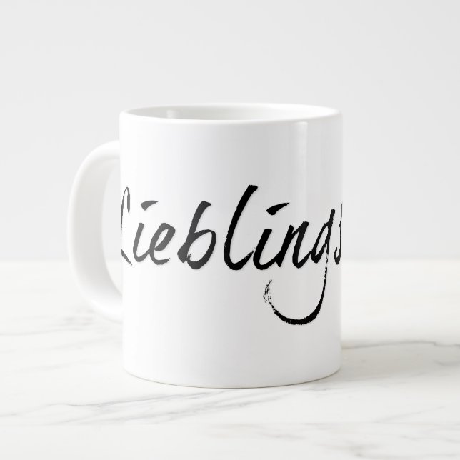 Taza De Café Gigante Lieblingspapa - schwarzer Schriftzug 00001 (Izquierda)