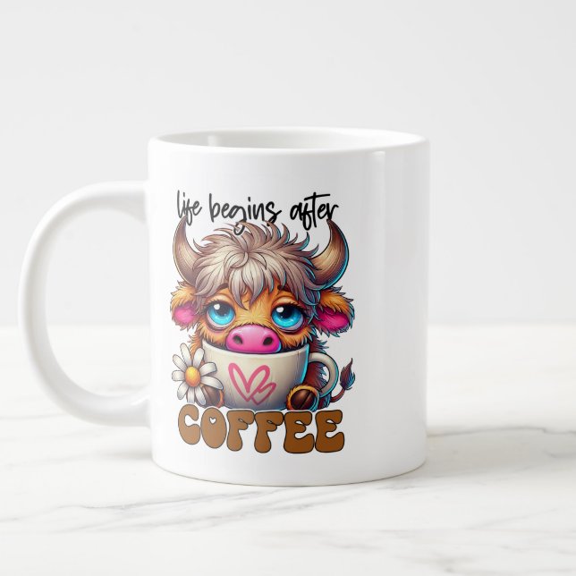 Taza De Café Gigante Life Begins After Coffee  (Izquierda)