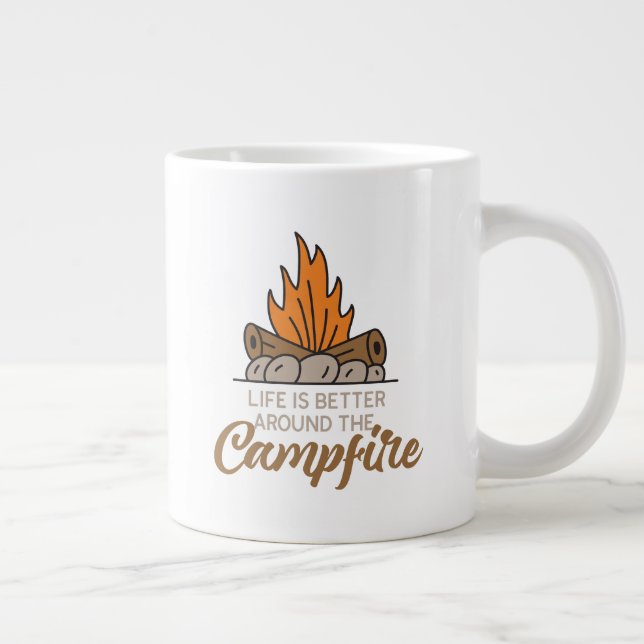 Taza De Café Gigante Life is Better Around the Campfire (Derecha)