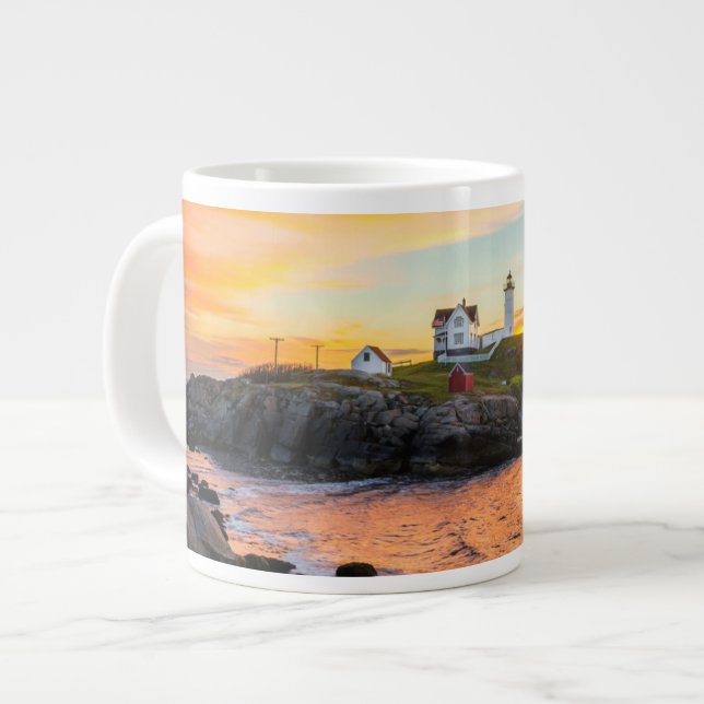 Taza De Café Gigante Lighthouses | Nubble Lighthouse Maine (Izquierda)