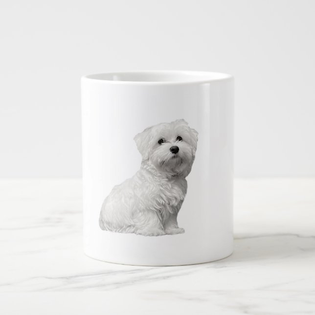 Taza De Café Gigante Lili maltesa adorable de cachorro (Frente)