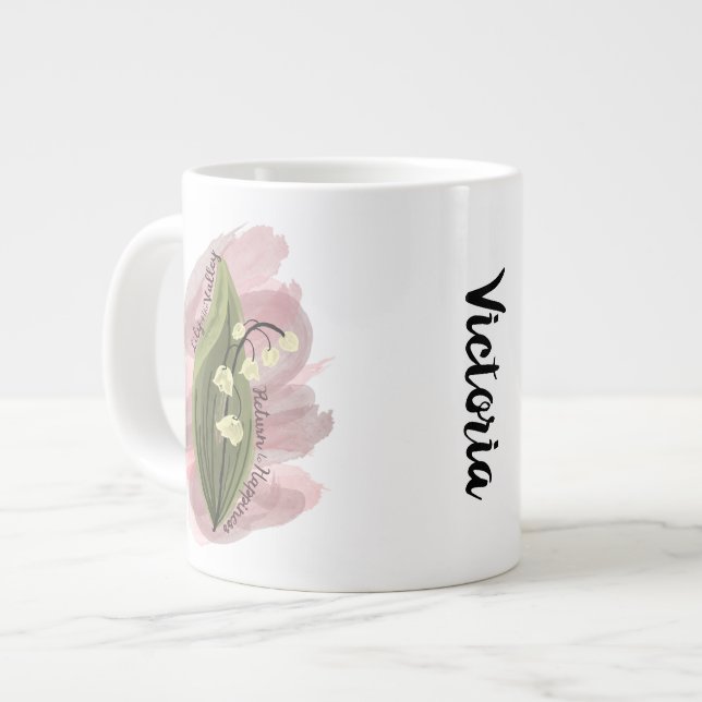 Taza De Café Gigante Lily de la Felicidad del Valle Personalizada (Izquierda)