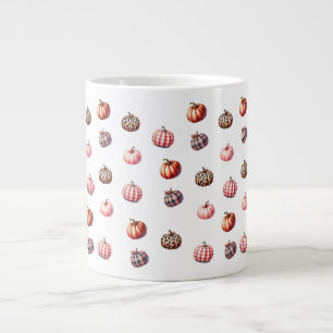 Taza De Café Gigante lindo patrón de calabaza de Halloween/Fall