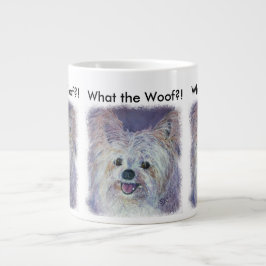 TAZA DE CAFÉ GIGANTE LINDO YORKIE MIX BLANCO