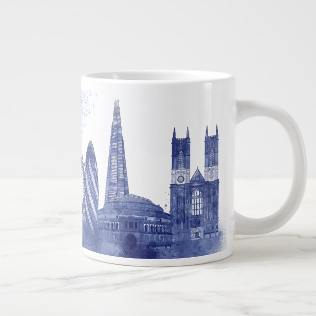 Taza De Café Gigante Línea aérea de Londres - Azul acuático (Derecha)