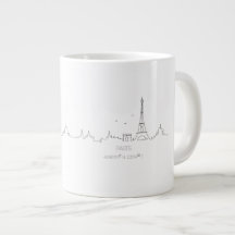 Línea aérea de París con coordenadas mug