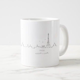 Taza De Café Gigante Línea aérea de París con coordenadas mug