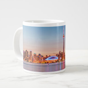 Taza De Café Gigante Línea aérea de Toronto al atardecer