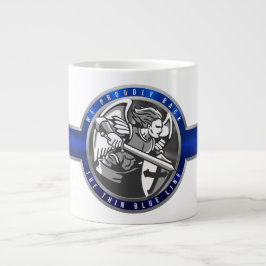 Taza De Café Gigante Línea Azul delgada