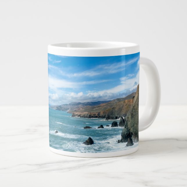 Taza De Café Gigante Línea costera | Marin Headlands, California (Derecha)