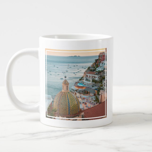 Taza De Café Gigante Línea costera | Positano, Costa Amalfitana, Italia (Izquierda)