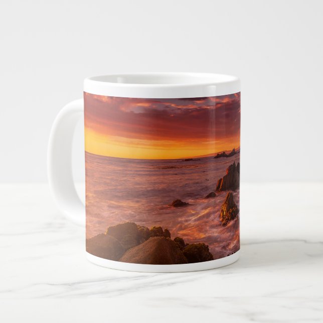 Taza De Café Gigante Línea costera | Sunset Pacific Grove Carmel Califo (Izquierda)