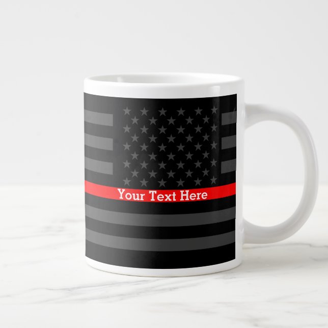 Taza De Café Gigante Línea roja fina personalizada diseño gris de la (Derecha)