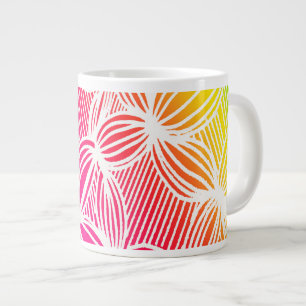 Taza De Café Gigante Líneas de arco iris curvadas
