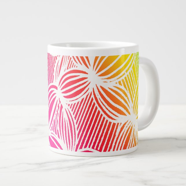 Taza De Café Gigante Líneas de arco iris curvadas (Derecha)