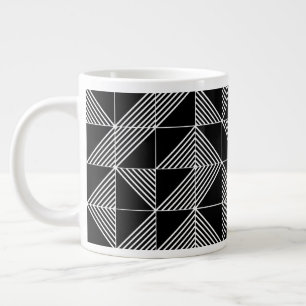 Taza De Café Gigante Líneas de Art Deco Negro