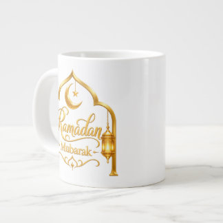 Taza De Café Gigante Linterna de Arco Dorado Ramadan Mubarak