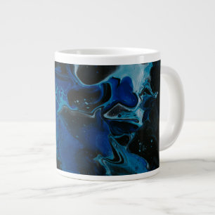 Taza De Café Gigante Líquido psicodélico azul oscuro