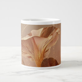 Taza De Café Gigante Lirio de Calla Naranja Quemado Botánico