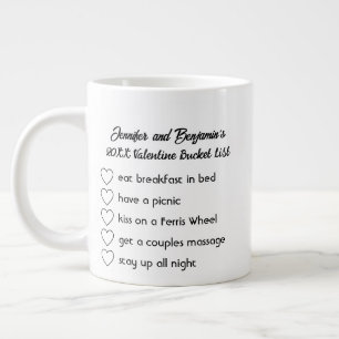 Taza De Café Gigante Lista de Cubos de San Valentín con guión personali